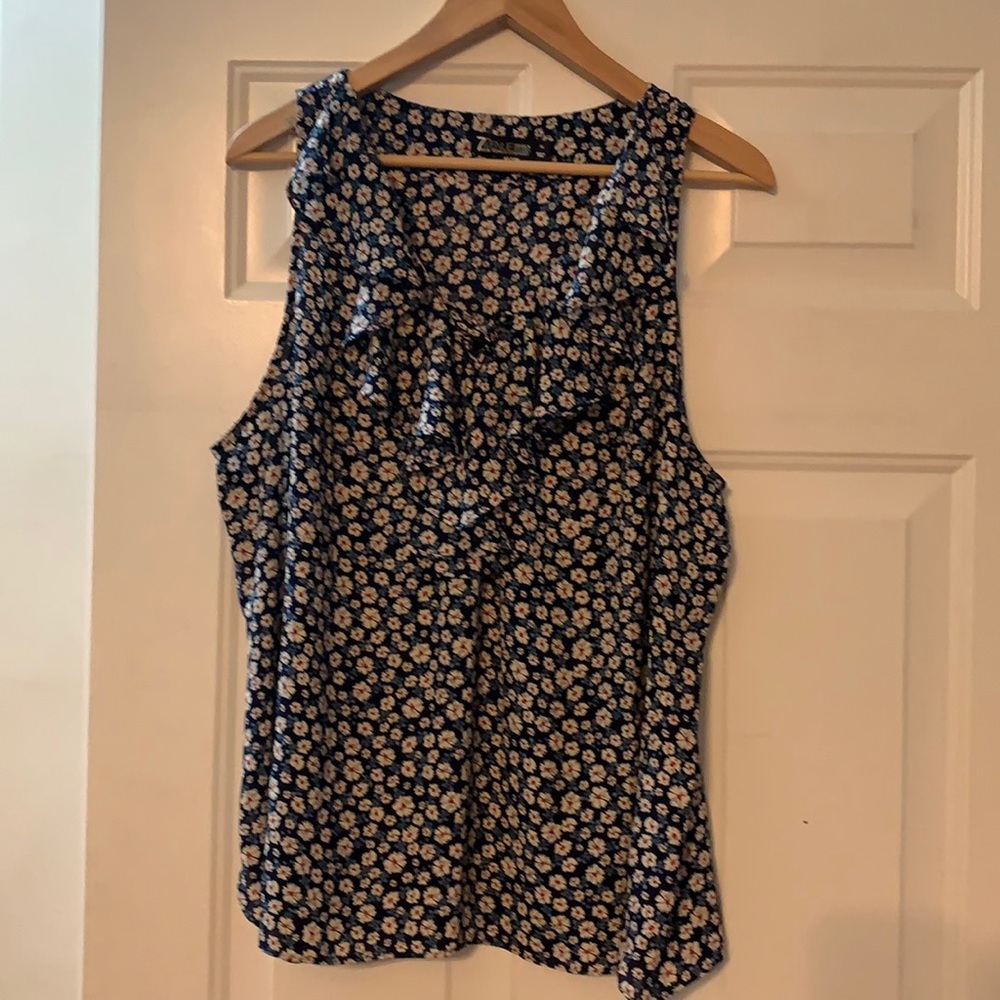 New York & Company. Navy with white flower top.